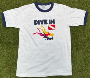 80s Hanes [ Dive in ] 링거T M 사이즈