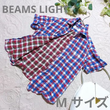 [ BEAMS LIGHT ] 반팔 셔츠 M 사이즈 체크 무늬