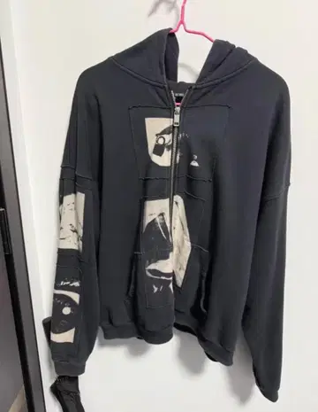 ERD 아트 프린트 오버 사이즈 후드티