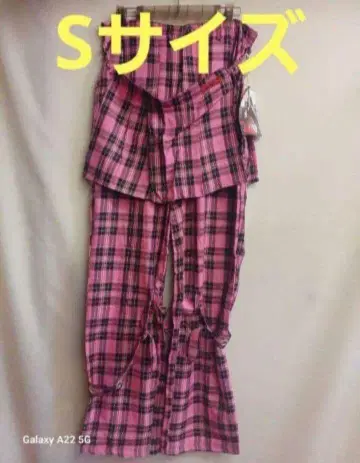 MAD 남성용 타탄 체크 본지티 팬츠 핑크 S