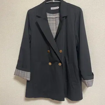 블랙 더블 브레스트 테일러드 자켓