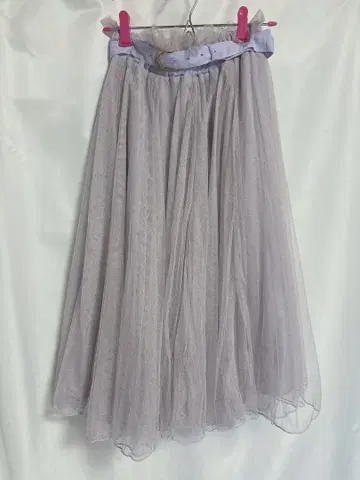 An MILLE 튤 볼륨 스커트 핑크 벨트 안미르