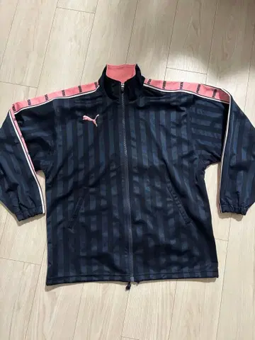 PUMA 스트라이프 저지 블랙/핑크 상하의 세트