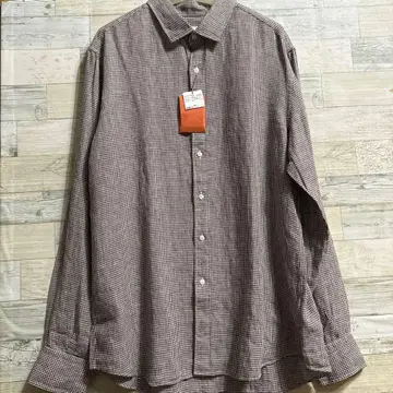 유나이티드 애로우즈 린넨 100% 깅엄 체크 XXL 택 포함 새상품