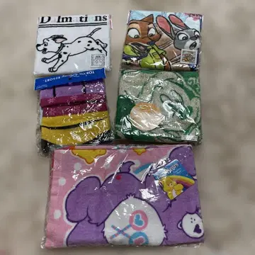 캐릭터 타월 7점 묶음 판매 디즈니 / 주토피아 / 101마리 강아지 등