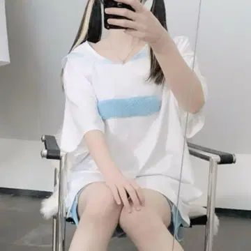 maonosuke 세일러 t셔츠 원피스 서브컬쳐 스카이블루