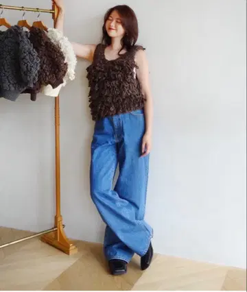 시루무린 하이웨스트 와이드 스트레이트