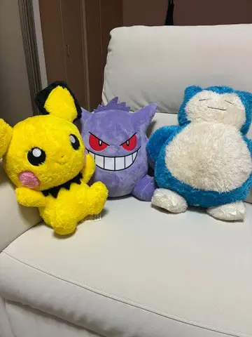 피카츄 겐가 카비곤 봉제 인형 세트