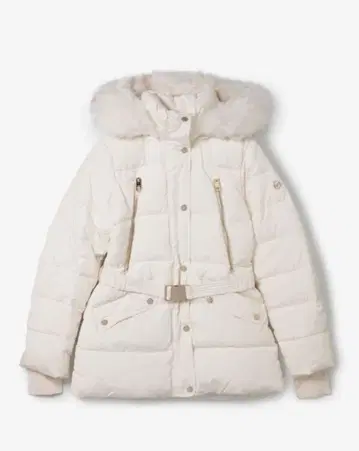 퍼 트리밍 퀼팅 벨티드 푸퍼 자켓