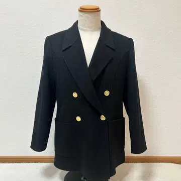 LEONARD 블랙 더블 브레스트 자켓 캐시미어