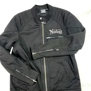 Norton 남성용 자켓 L 사이즈 블랙 백 프린트