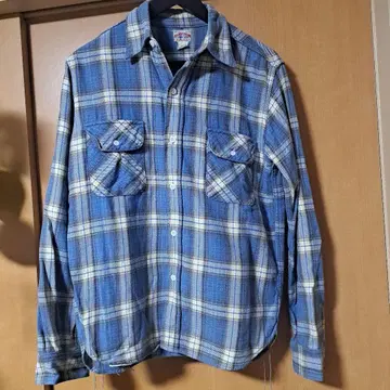 리얼 맥코이 체크 무늬 플란넬 셔츠 사이즈 16