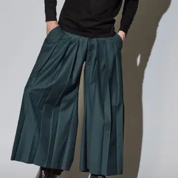 [ NO ID. ] 플리츠 와이드 팬츠 하카마 기모노 사루엘 칸비오