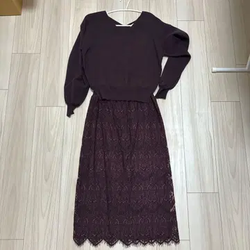 [ 상하의 세트 ] TRUDEA 니트+레이스 타이트 스커트