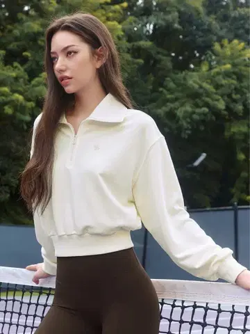 XTFHZ01J3 로고 하이넥 하프 집업 맨투맨 S