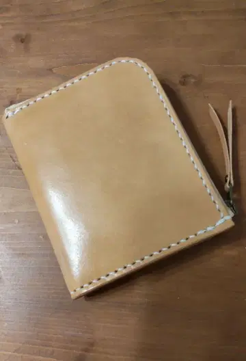 L자 지퍼 지갑 도치기 새들 레더 가죽 공예 전체 손바느질 7