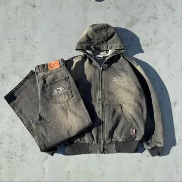 Yoke Denim Zip Hoodie