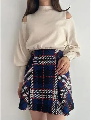 스나이델 로빙 체크 미니 스커트