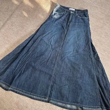 W by wood blue 데님 스커트 PLST 별주 워드 블루