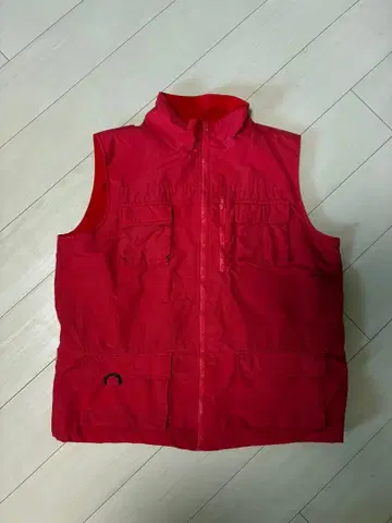 90s 나일론 베스트 빨간색 (안감 플리스) XL