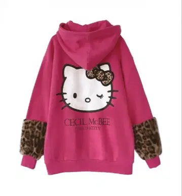 Avail 헬로키티 레오파드 무늬 핑크 후드티