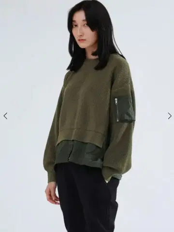 [ 미사용 새상품 ] 이소재 도킹 헴 MA-1 니트