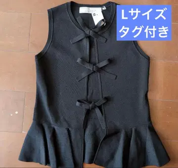 택 포함 미사용 새상품 블랙 블랙 rokh GU 리본 스웨터 by 로쿠