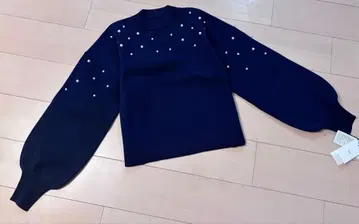 야마다야 Vin 펄 장식 니트 네이비 스콧 클럽 라슈드 페넬