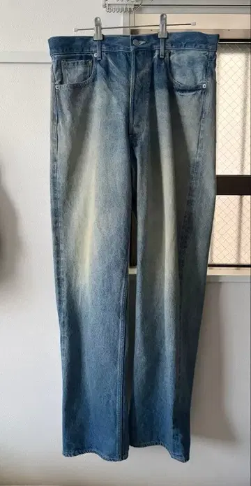 SELVEDGE FADED HEAVY DENIM WIDE PANTS 4