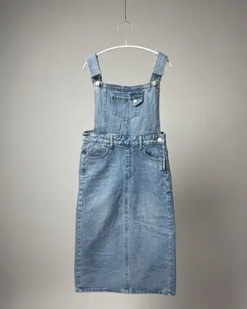 데님 오버롤 스커트