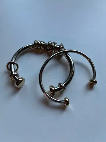 Soierie 실버 톤 오픈 커프 팔찌