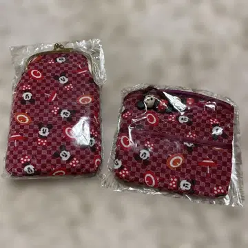 디즈니 미키마우스가 디자인된 일본풍 패턴 파우치 2개 세트