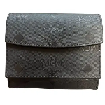 MCM 컴팩트 지갑 비세토스 블랙 가죽 3단 폴더형