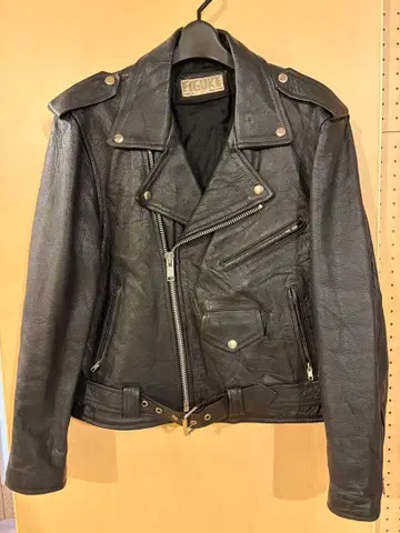 70s~80s 세미 빈티지 가죽 더블 라이더 자켓