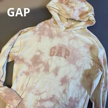 GAP 핑크 타이 다이 후드티 자수 로고