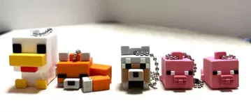 마인크래프트 러버 쁘띠 피규어 키링 5개 세트 인형뽑기 경품
