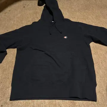 Champion 네이비 후드 부착 후드티 M 사이즈