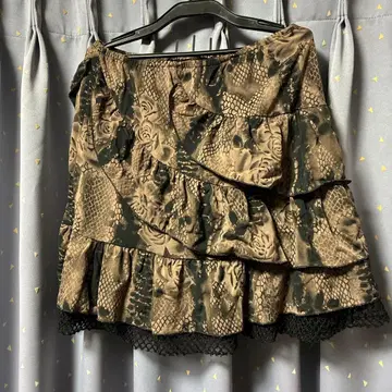 프릴 캉캉 스커트 아르곤킨 장미 비늘 y2k 그런지