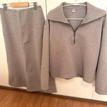 UNIQLO 브러쉬드 저지 셋업 베이지 계열