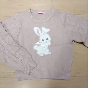 Honey Cinnamon 토끼 자수 스웨터