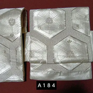 A184 이부식 만들기 오비 후쿠로 오비 이중 북 실버 육각형 무늬