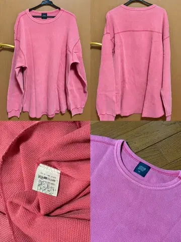 그린 라벨 핑크 남성용 긴팔 라지 사이즈