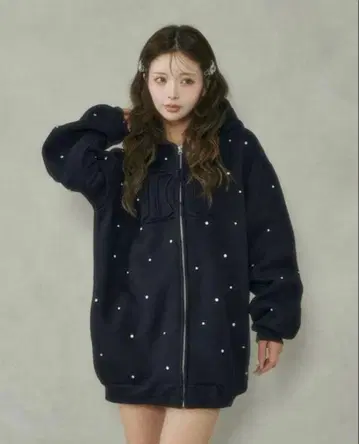 Darich DD 로고 비쥬 지퍼 후드티 블랙 새상품