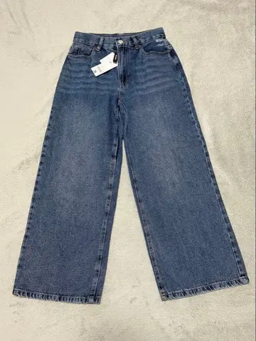 다크 블루 와이드 레그 데님 M 사이즈