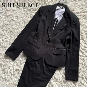 새상품급 SUIT SELECT 팬츠 셋업 스트레치 스트라이프 블랙 9AR