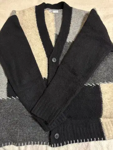 ZARA 패치워크 니트 가디건