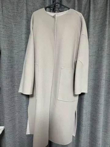 frayid 울캐시미어 바이컬러 리버 코트