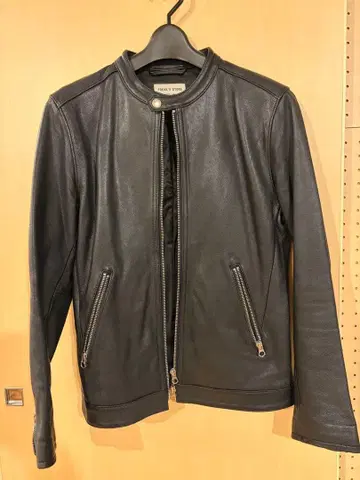 FREAK'S STORE 블랙 가죽 싱글 라이더 S