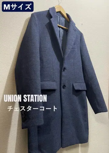 새상품급/UNION STATION 체스터 코트 M 사이즈 네이비
