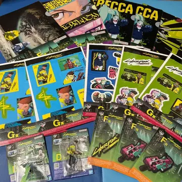 사이버 펑크 아크릴 스탠드 클리어 파일 스티커 참 세트